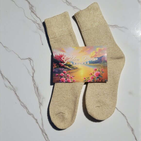 Women’s Wool Socks - 80% Sheep Wool - Beige - Picture 2 of 3